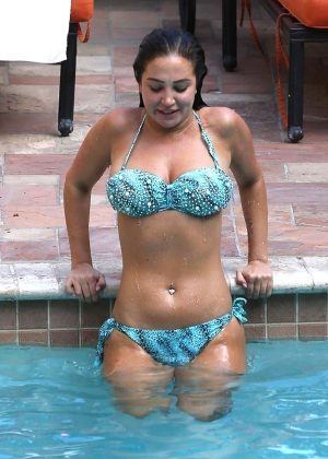 Tulisa Contostavlos - Bikini At A Pool In Los Angeles