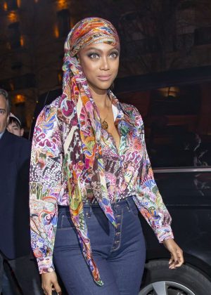 Tyra Banks - Arrives at the Tommy Hilfiger TOMMYNOW Spring 2019 in Paris