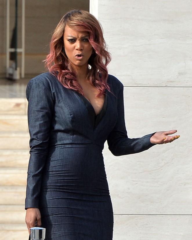 Tyra Banks in Tight Dress Out in Los Angeles