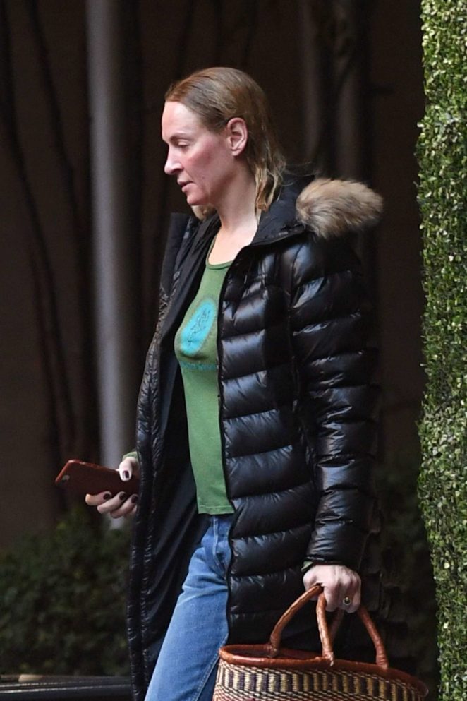 Uma Thurman out in New York City