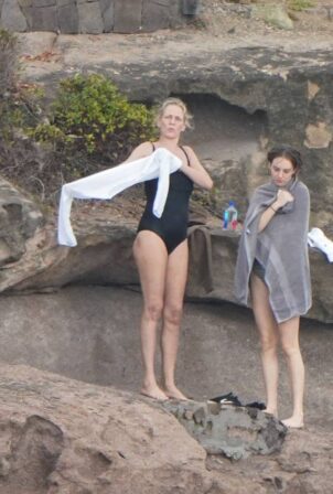 Uma Thurman - With her daughter Maya Hawke on holiday in St. Barts