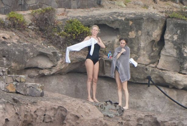 Uma Thurman - With her daughter Maya Hawke on holiday in St. Barts