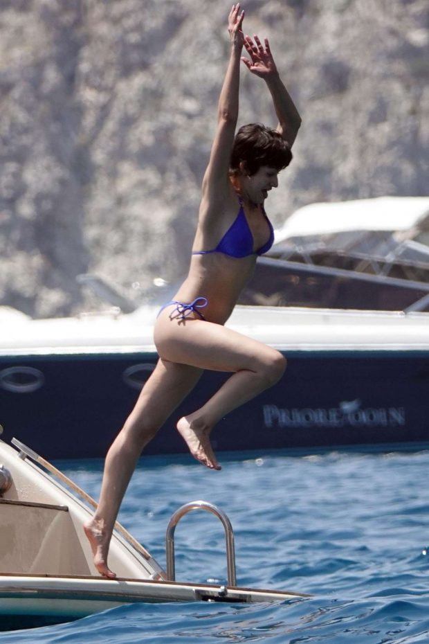 Ursula Corbero in Blue Bikini on holiday in Capri