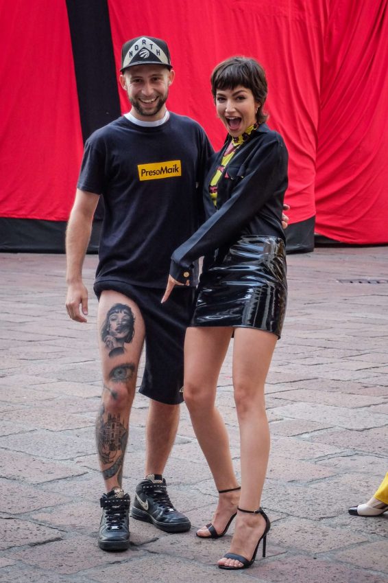 Ursula Corbero - With a fan who tattooed his portrait on his leg in Milan