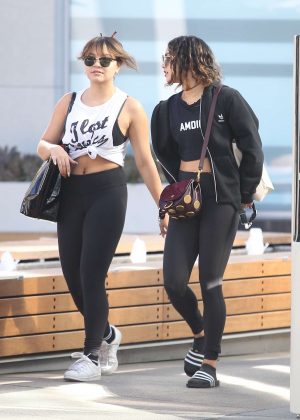 Vanessa and Stella Hudgens heading to the gym in West Hollywood