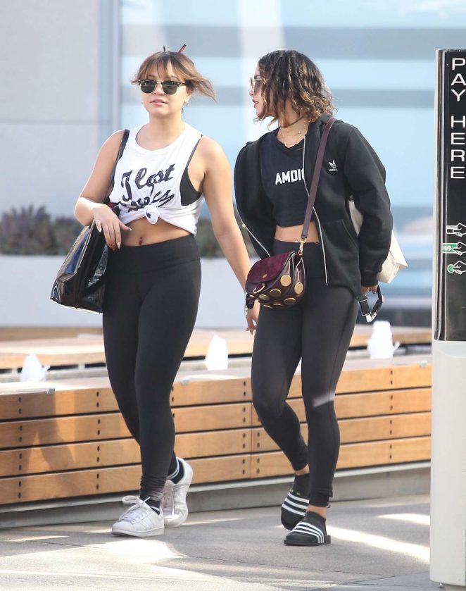 Vanessa and Stella Hudgens heading to the gym in West Hollywood