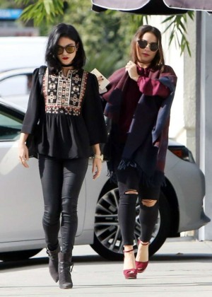 Vanessa and Stella Hudgens - Leaving 'Palihouse' Restaurant in West Hollywood