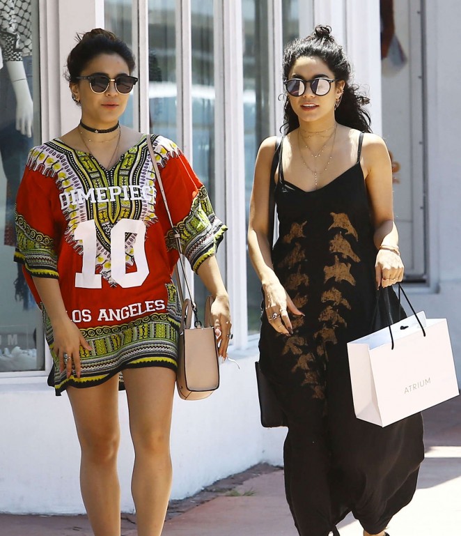 Vanessa and Stella Hudgens Shopping in Miami