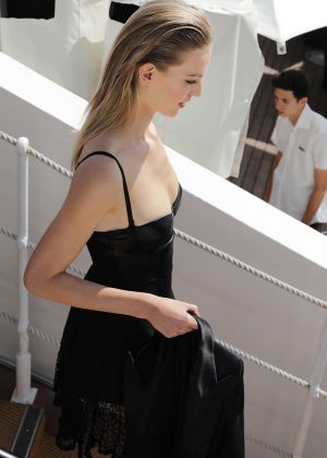 Vanessa Axente Arriving at Martinez beach in Cannes