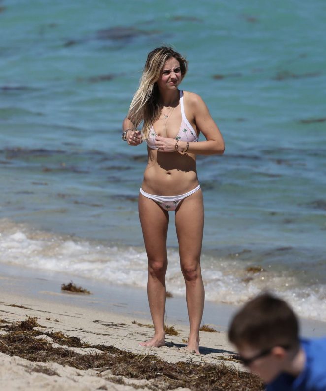 Vanessa Fischer in Bikini on the beach in Miami