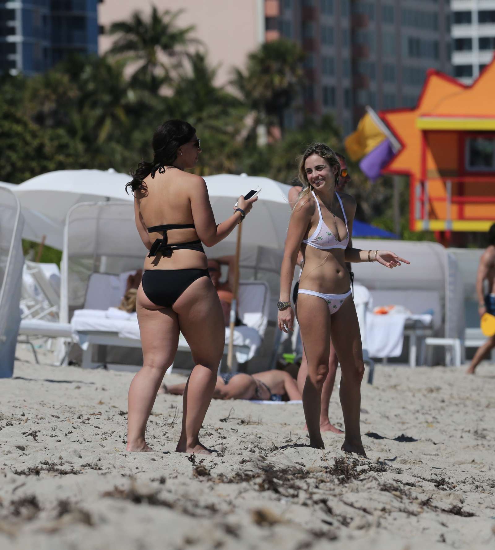 Vanessa Fischer in Bikini on the beach in Miami. 