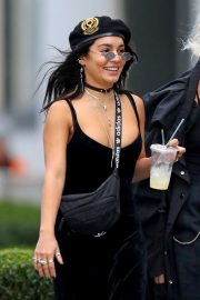 Vanessa Hudgens - All in black out and about in New York City