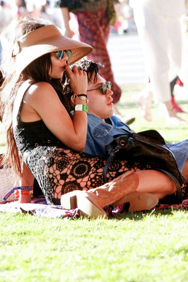 Vanessa Hudgens and Austin Butler at Coachella Valley Music and Arts Festival in Indio
