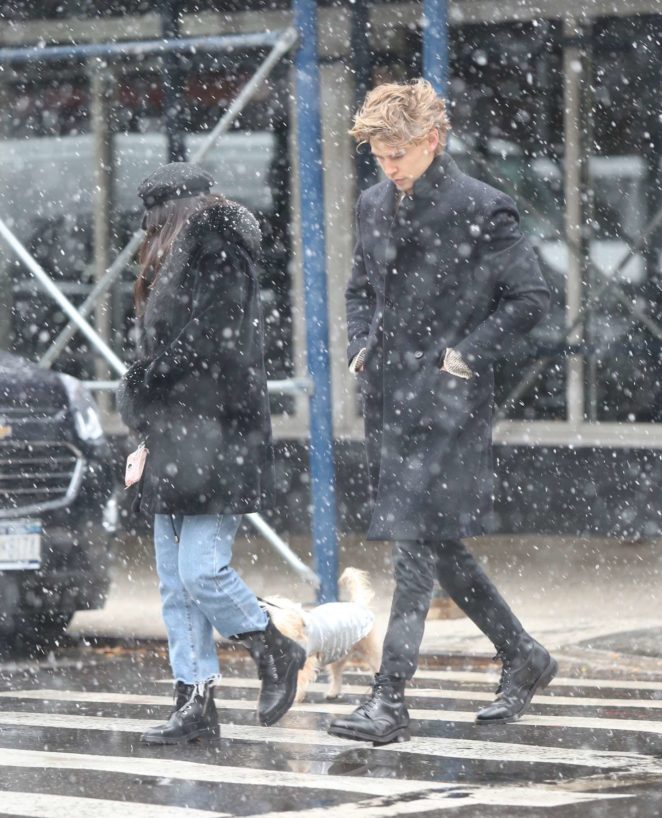 Vanessa Hudgens and Austin Butler - Walking under the snow in NYC