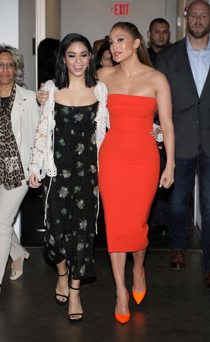 Vanessa Hudgens and Jennifer Lopez - Arriving at Univision's Despierta America Show in Miami