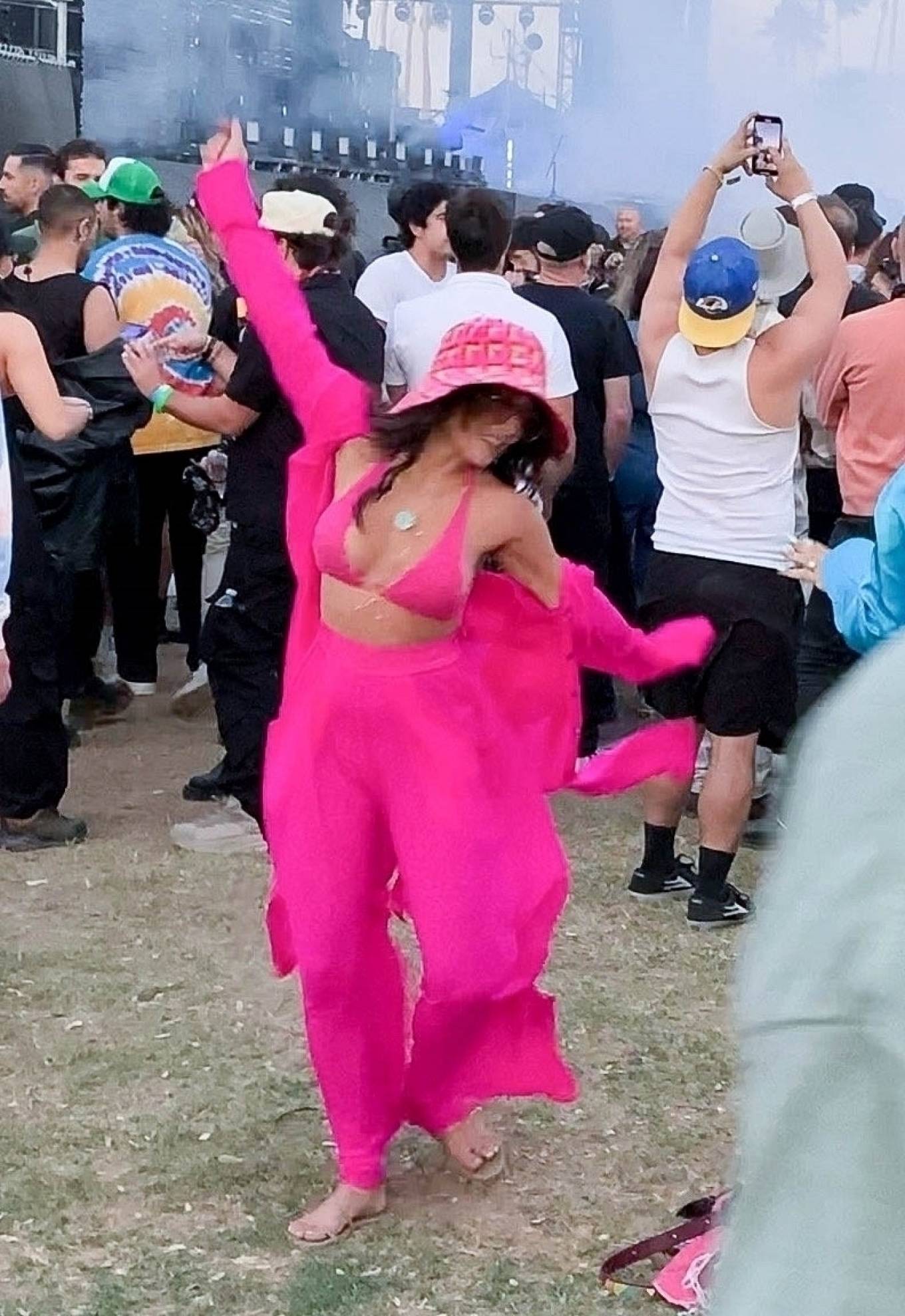 Vanessa Hudgens - Dancing at the Coachella 2022 Music Festival in Indio