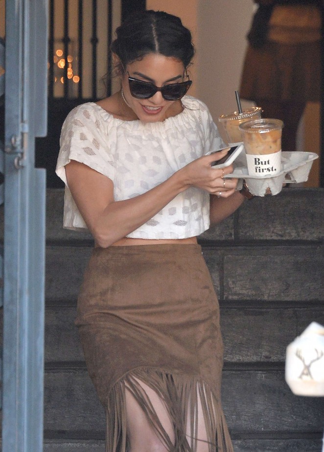 Vanessa Hudgens - Gets coffee at Alfred Coffee in West Hollywood