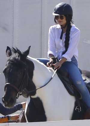 Vanessa Hudgens - Heads out to learn how to ride a horse in LA