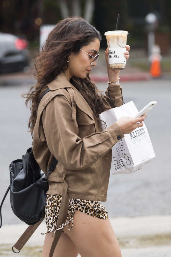 Vanessa Hudgens - Hot on street while getting coffee in Los Angeles