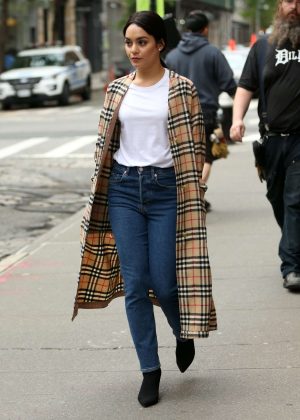 Vanessa Hudgens in a Burberry Trench Coat out in New York City