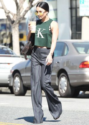 Vanessa Hudgens in flared trousers out in Los Angeles