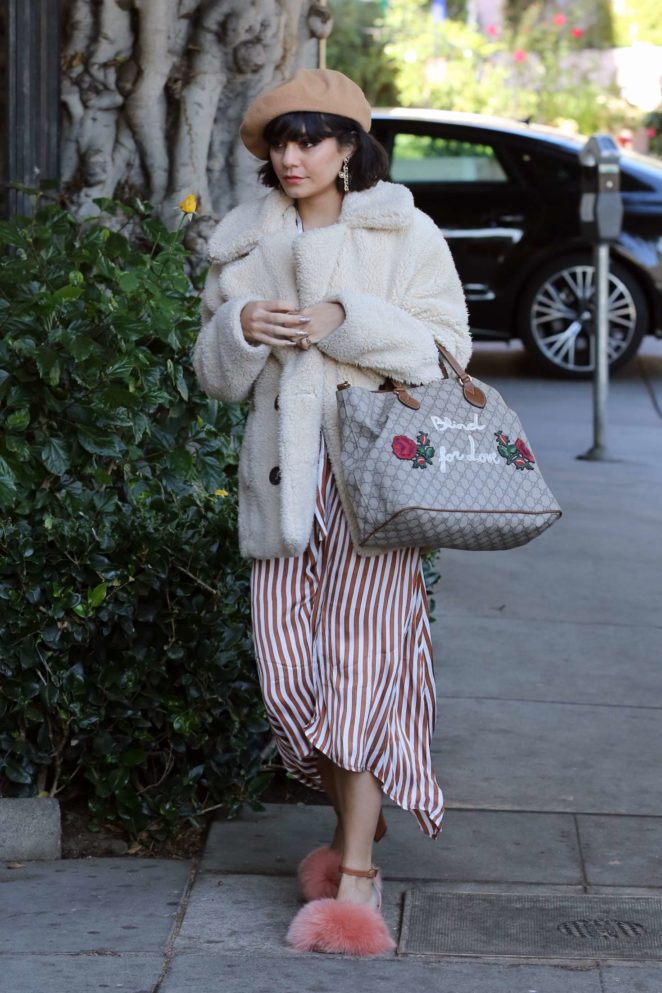 Vanessa Hudgens in Fur Coat out in LA