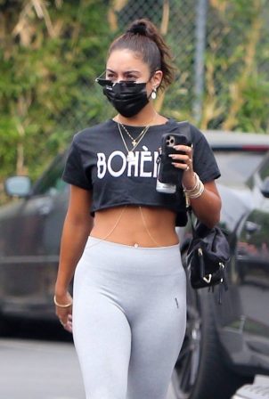 Vanessa Hudgens - In grey leggings out in West Hollywood