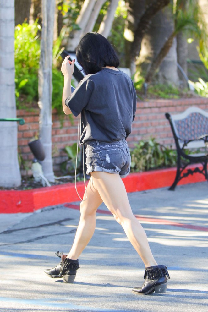 Vanessa Hudgens in Jeans Shorts out in Los Angeles