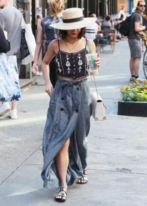 Vanessa Hudgens in Long Skirt Out in NYC