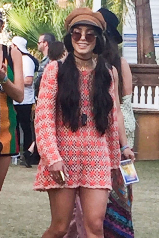 Vanessa Hudgens in Mini Dress 2017 Coachella Music Festival in Indio