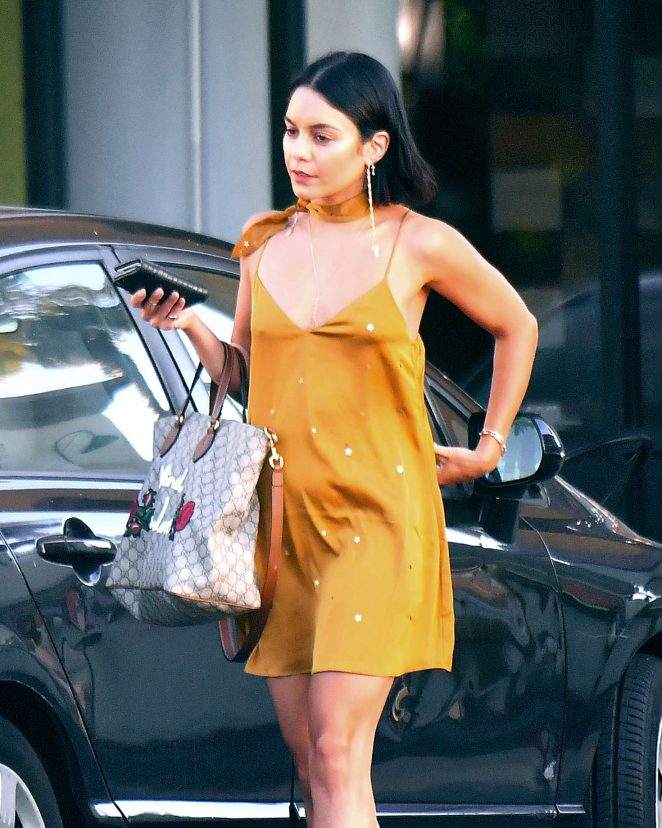 Vanessa Hudgens in Mini Dress Out in Los Angeles