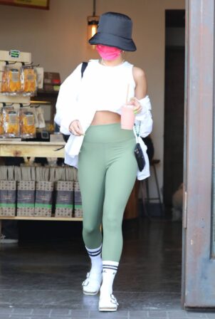 Vanessa Hudgens - In olive leggings seen after a workout session in West Hollywood