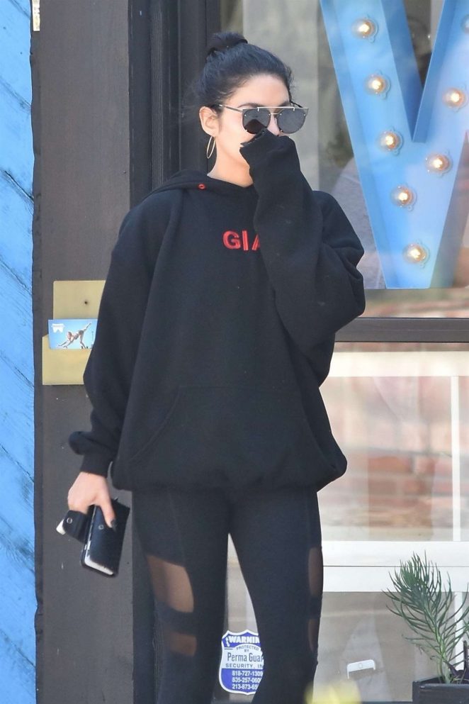 Vanessa Hudgens in Tights - Heads to a pilates class in Studio City