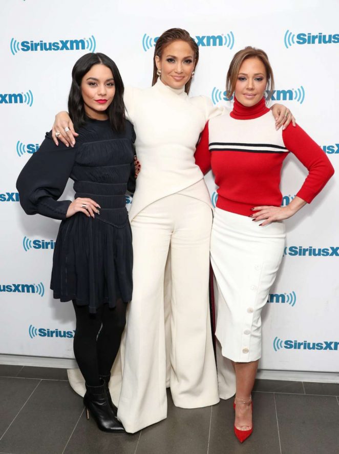 Vanessa Hudgens, Jennifer Lopez and Leah Remini at SiriusXM Studios in NYC