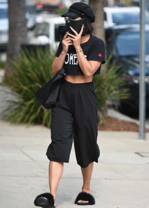 Vanessa Hudgens on the way to pilates session in LA