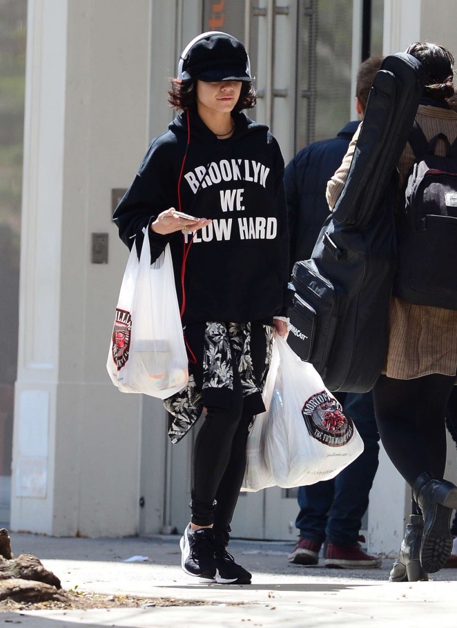 Vanessa Hudgens in Tights Out and about in Soho