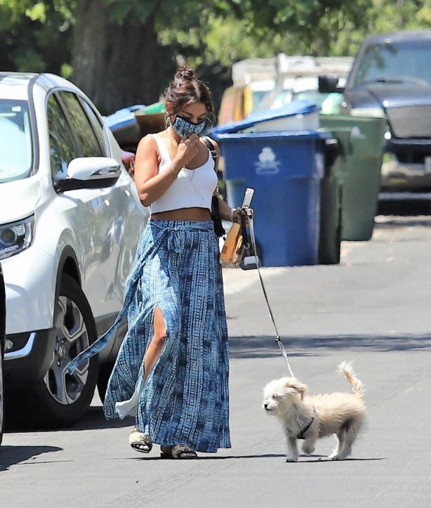 Vanessa Hudgens - Out for a dog walk in Los Angeles