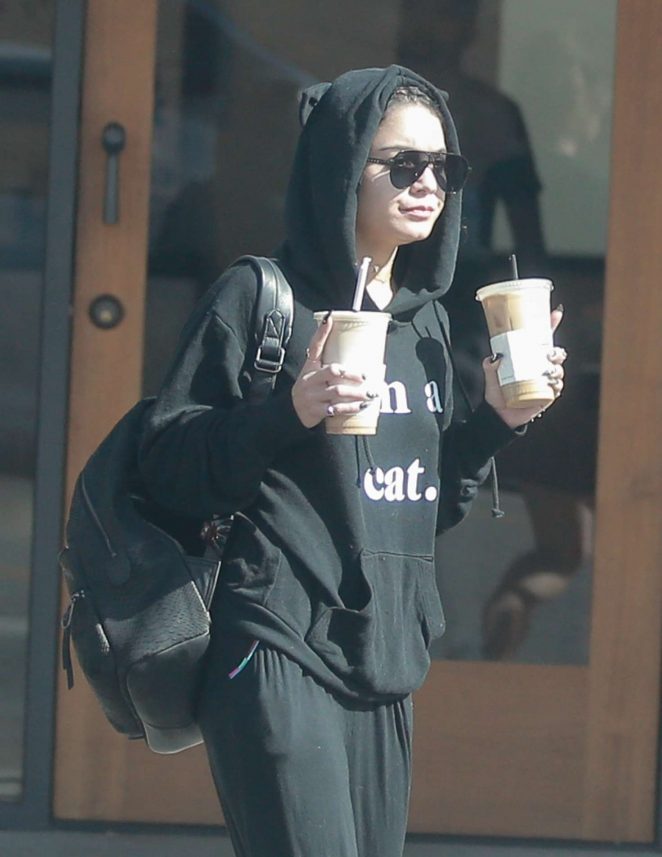 Vanessa Hudgens Out For Coffee With a Friend in Beverly Hills