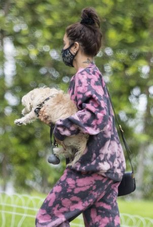 Vanessa Hudgens - Out with her Dog in Beverly Hills