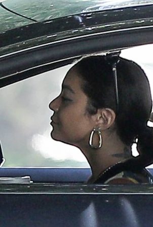 Vanessa Hudgens - Spotted in her car while cruising with a friend in Hollywood
