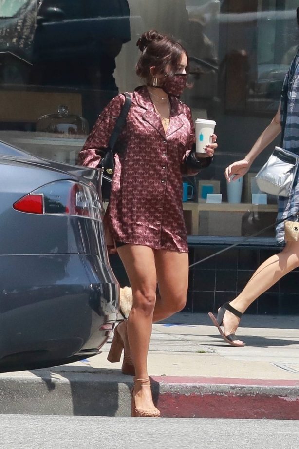 Vanessa Hudgens - Stops by a coffee shop and CVS pharmacy with a friend in Los Angeles