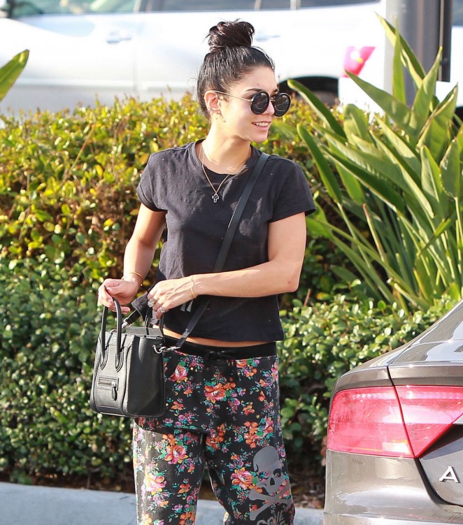 Vanessa Hudgens in Floral Pants Out in Studio City