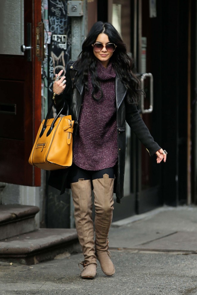 Vanessa Hudgens in Long Boots Out in NYC