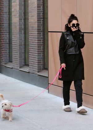 Vanessa Hudgens - Walking her dog in NYC