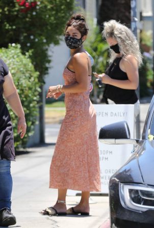 Vanessa Hudgens - Wearing retro summer dress while out in Los Angeles