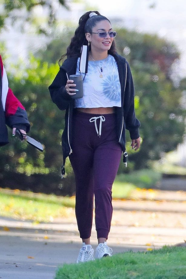Vanessa Hudgens - With GG Magree seen while on a dog walk in Los Angeles