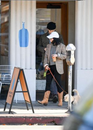 Vanessa Hudgens with her dog out in Los Angeles