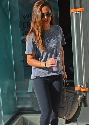 Vanessa Lachey in Tights Leaving a Gym in West Hollywood