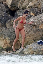 Vanessa Sierra in Red Bikini on the beach in Perth
