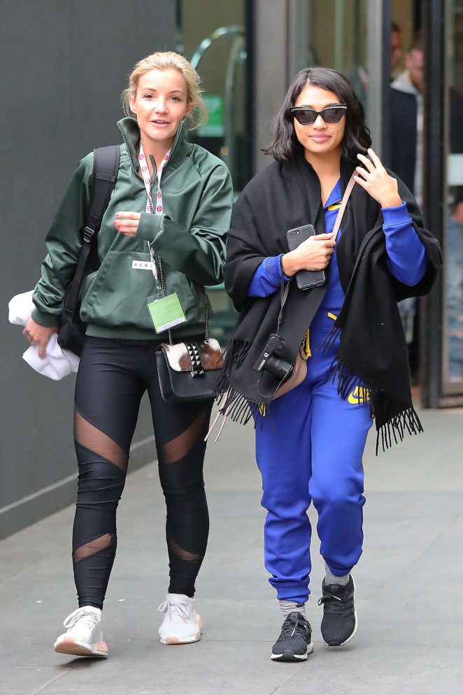 Vanessa White and Helen Skelton - Head off to their Celeb Boxing Match in Manchester